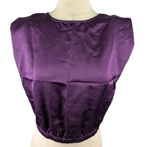 And Now This Women's Satin Top Plum Size S Shell